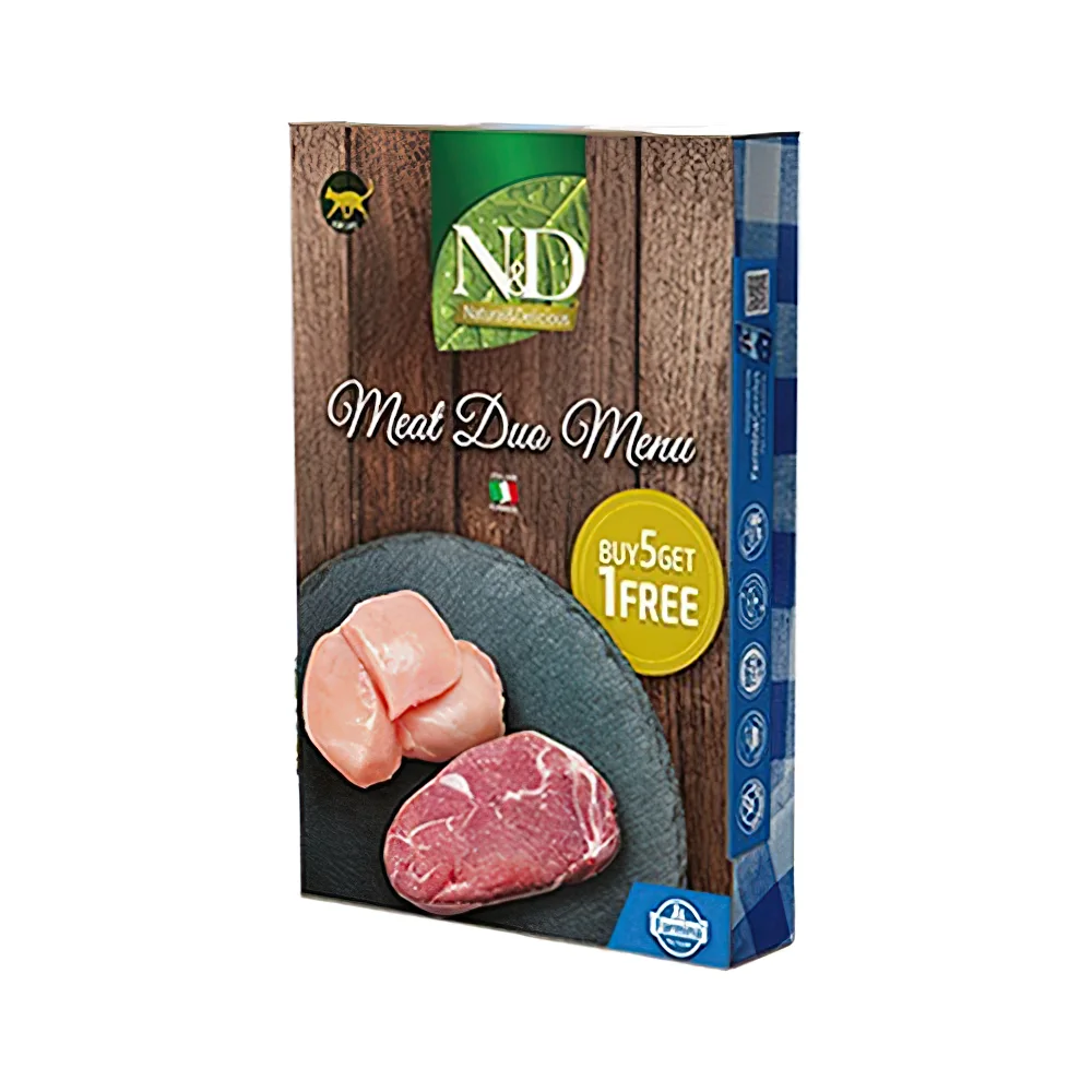 N&D Meat Duo Menu Etli Yetişkin Kedi Konserve Maması (6 x 70 g)
