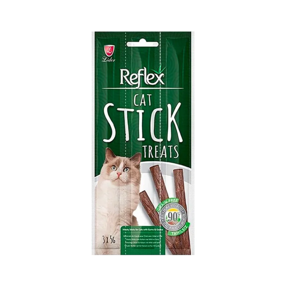 Reflex Cat Sticks Av Hayvanlı ve Kaz Etli Kedi Ödülü (3 x 5 g)