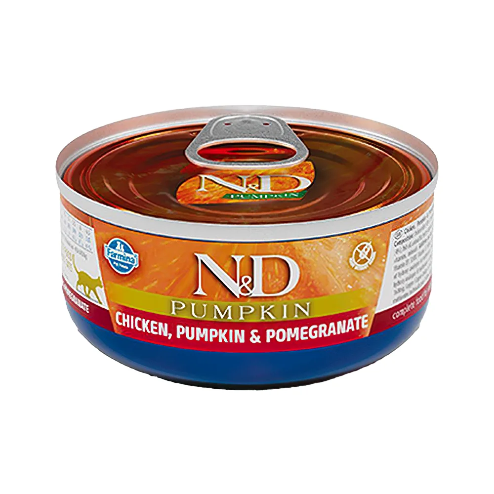 N&D Pumpkin Bal Kabaklı, Tavuk Etli & Narlı Yetişkin Kedi Konserve Maması (70 g)
