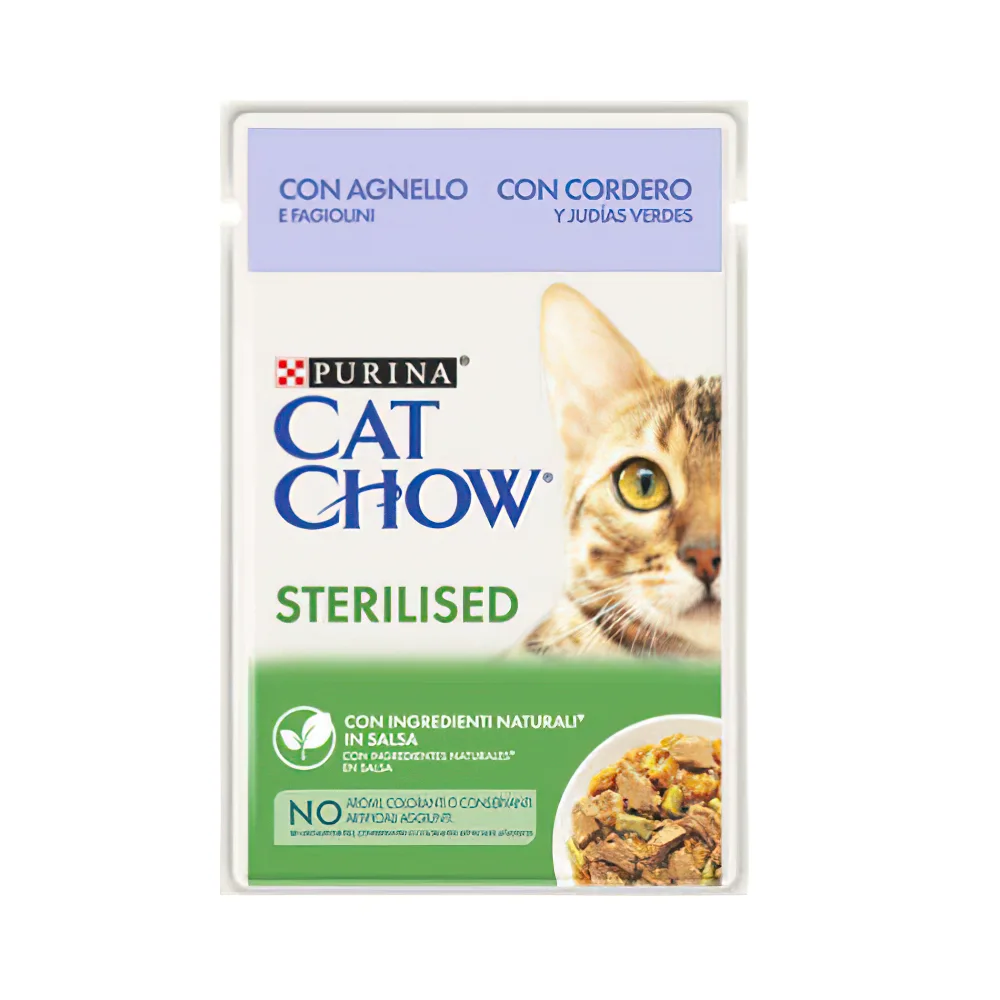 Purina Cat Chow Kuzu Etli Kısırlaştırılmış Yetişkin Kedi Pouch Yaş Mama (85 g)
