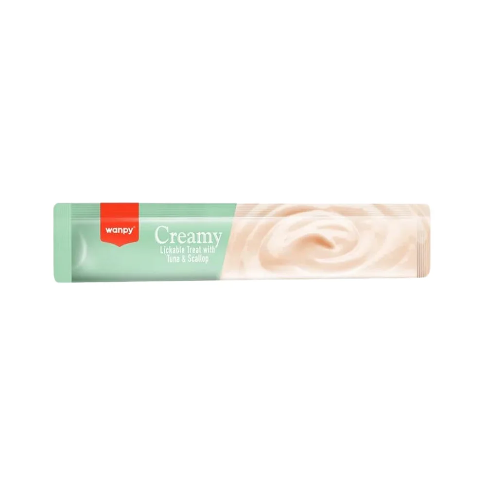 Wanpy Creamy Ton Balıklı ve Deniz Taraklı Sıvı Kedi Ödül Maması (14 g)