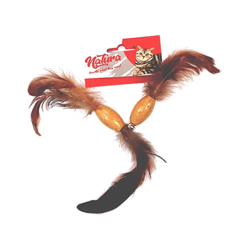 Natura Ahşap Tüylü Kedi Oyuncağı (15 cm)
