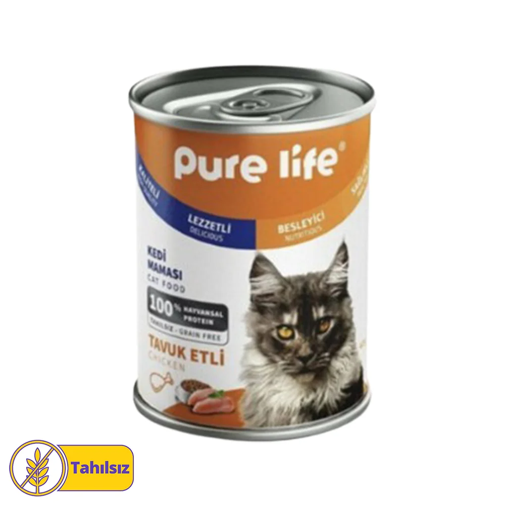 Pure Life Plus Tahılsız Tavuk Etli Yetişkin Kedi Konserve Maması (400 g)