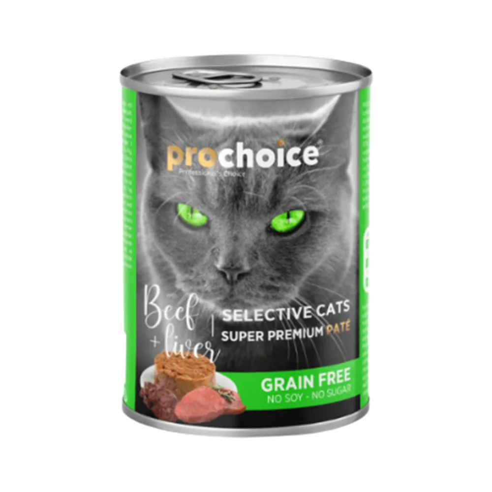Prochoice Selective Biftek Etli ve Ciğer Etli Kıyılmış Yetişkin Kedi Konserve Maması (400 g)
