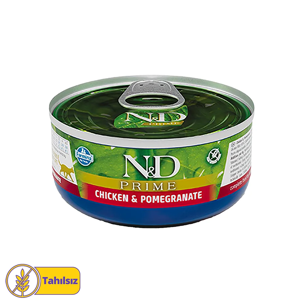 N&D Tahılsız Tavuk Etli ve Narlı Yetişkin Kedi Konserve Maması (70 g)