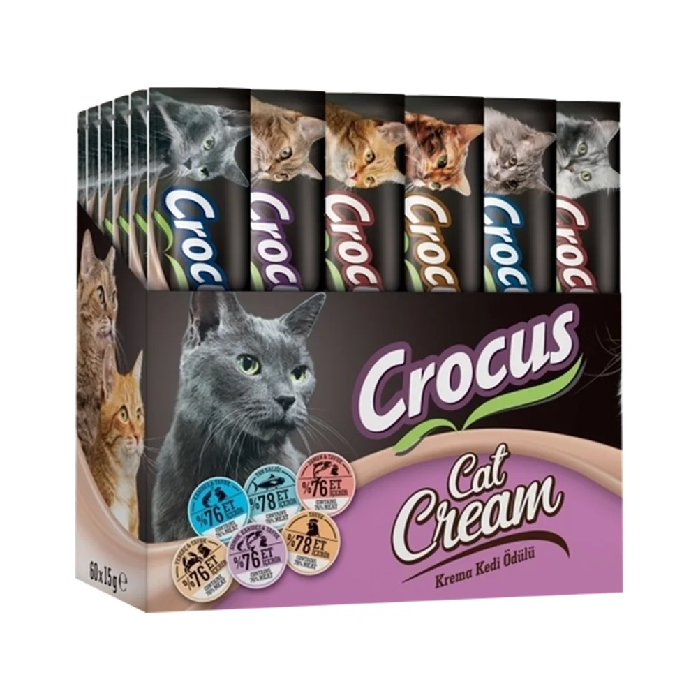 Crocus Multipack 6 Çeşit Krema Kedi Ödülü (60 x 15 g)