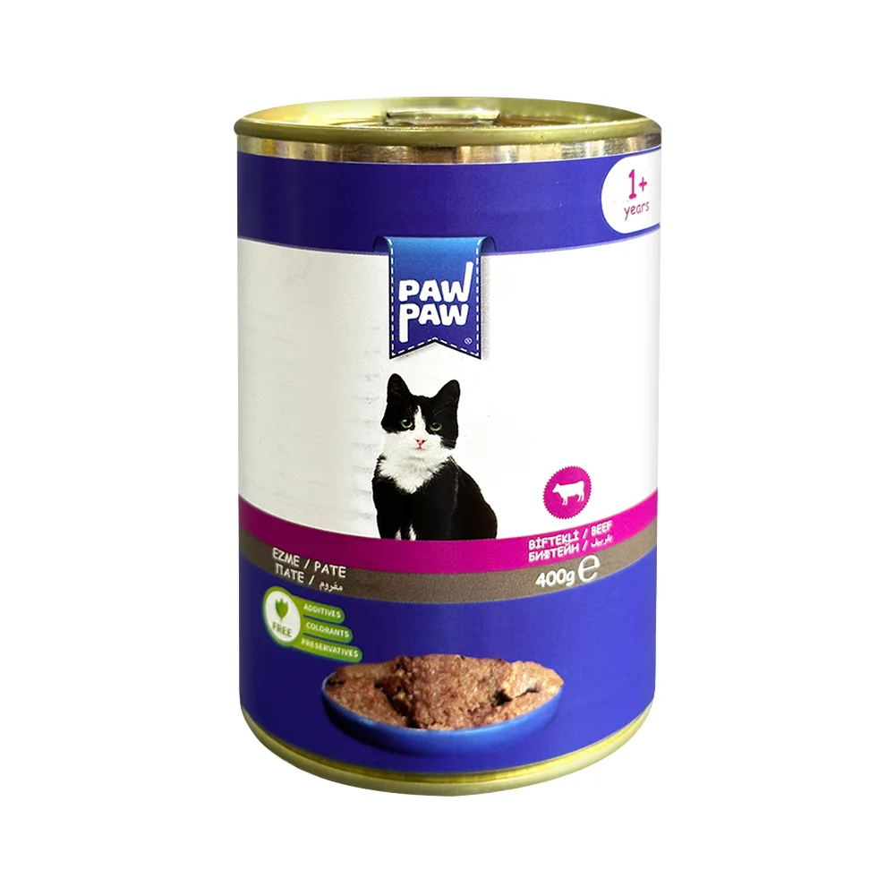 Paw Paw Pate Püre Biftek Etli Yetişkin Kedi Konservesi (400 g)