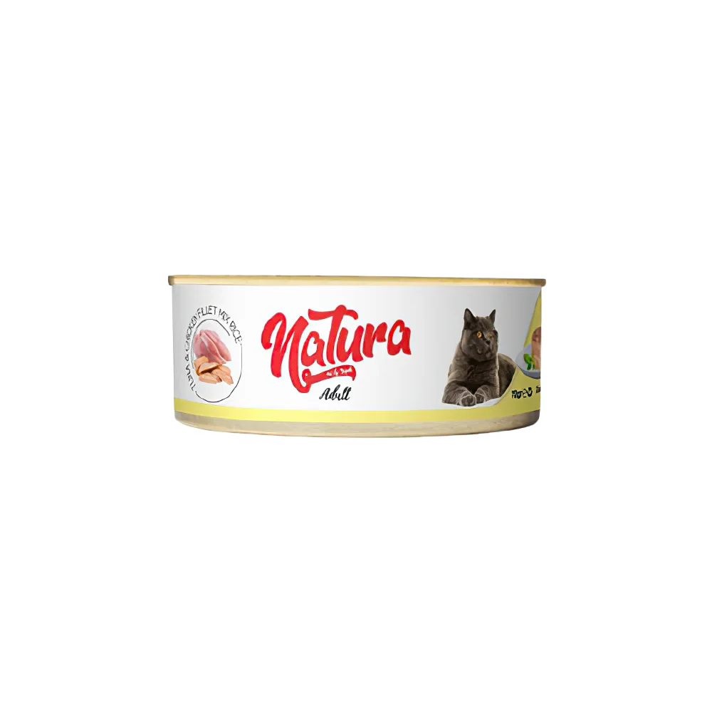 Natura Ton Balıklı ve Tavuk Etli Yetişkin Kedi Konserve Maması (70 g)