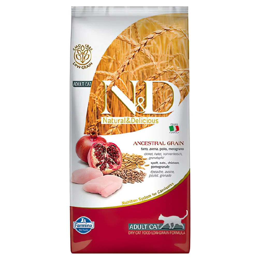 N&D Ancestral Grain Tavuk Etli ve Narlı Yetişkin Kedi Maması (1,5 kg)