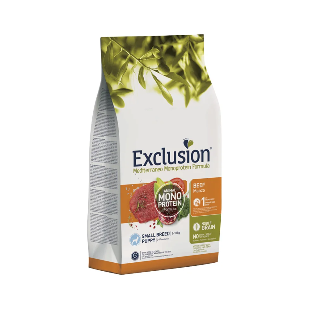Exclusion Düşük Tahıllı Monoprotein Sığır Etli ve Narlı Küçük Irk Yavru Köpek Maması (2 kg)