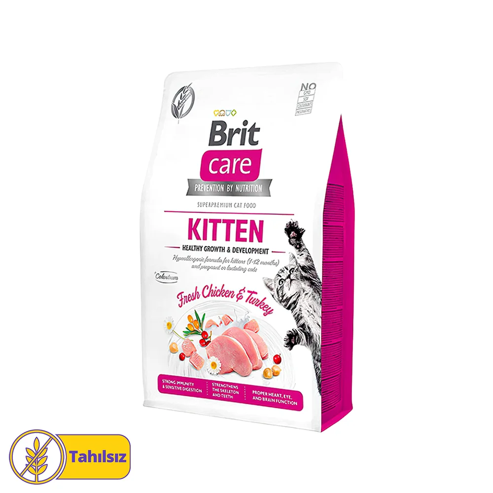 Brit Care Hipoalerjenik Tahılsız, Tavuk Etli & Hindi Etli Yavru Kedi Maması (2 kg)