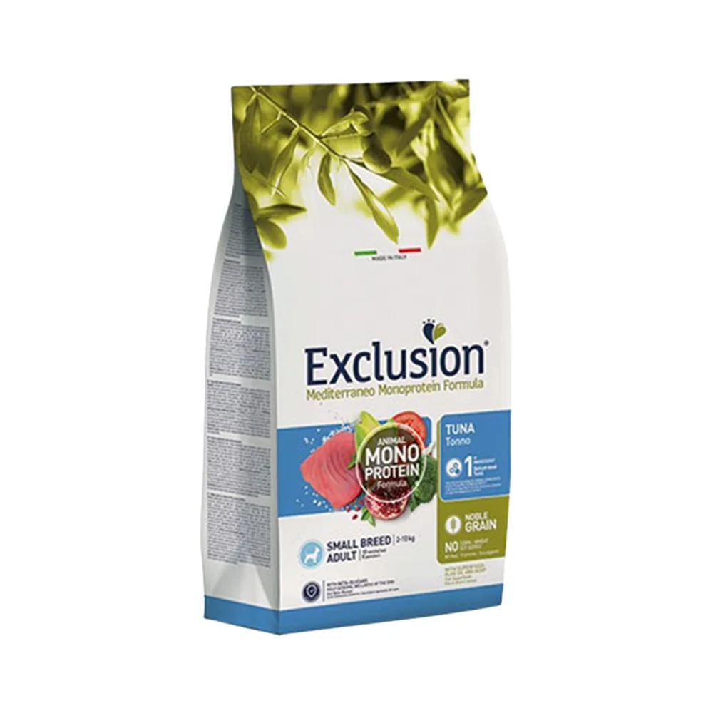 Exclusion Monoprotein Düşük Tahıllı Ton Balıklı ve Narlı Küçük Irk Yetişkin Köpek Maması (2 kg)