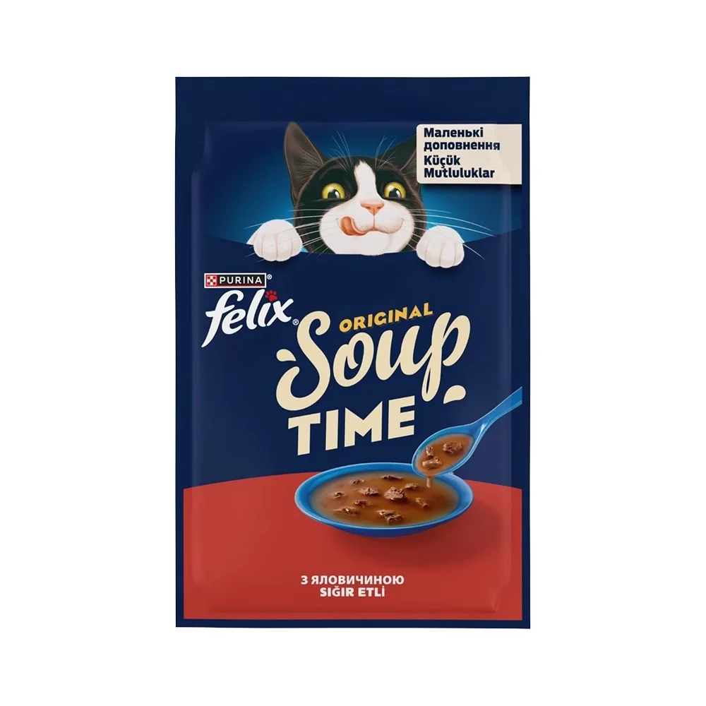 Purina Felix Soup Beef Sığır Etli Kedi Çorbası (48 g)