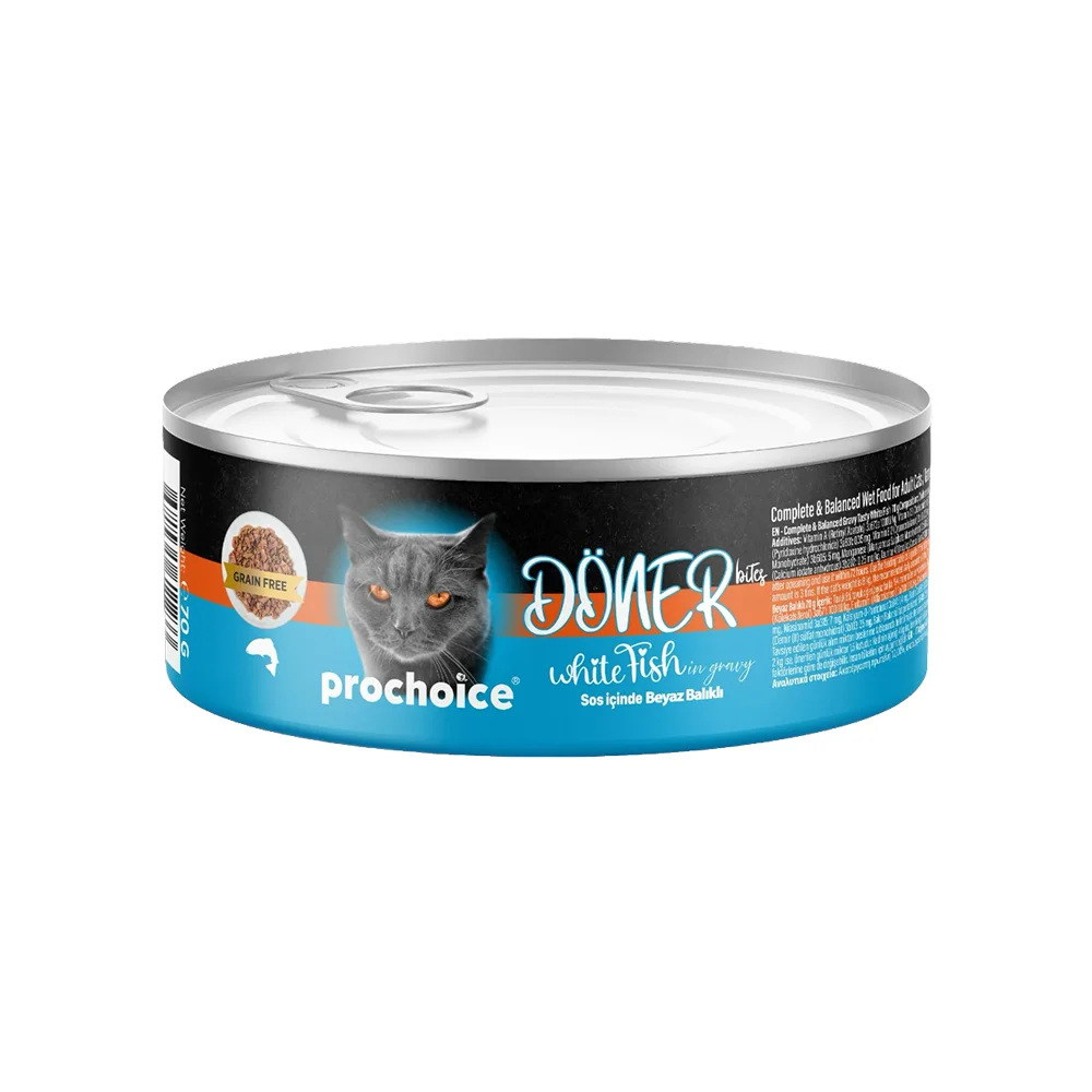 Prochoice Döner Bites Sos İçinde Beyaz Balıklı Yetişkin Kedi Maması (70 g)