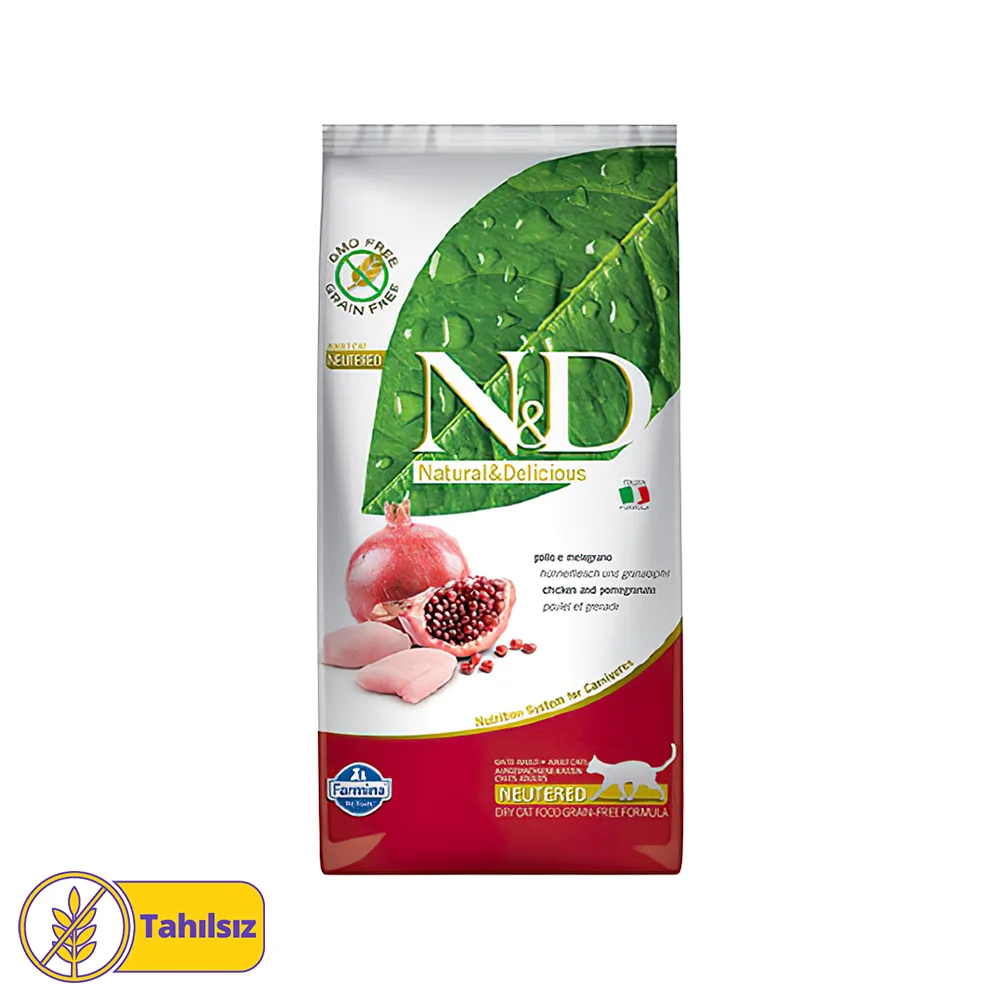 N&D Tahılsız Tavuk Etli ve Narlı Kısırlaştırılmış Kedi Maması (5 kg)