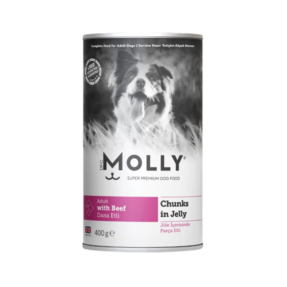 Molly Parça Etli ve Dana Etli Yetişkin Köpek Konserve Maması (400 g)
