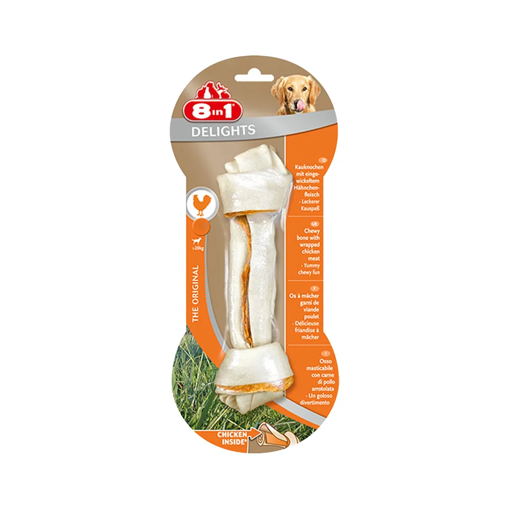 8in1 Delight Bones Burgu Köpek Çiğneme Kemiği L (85 g)