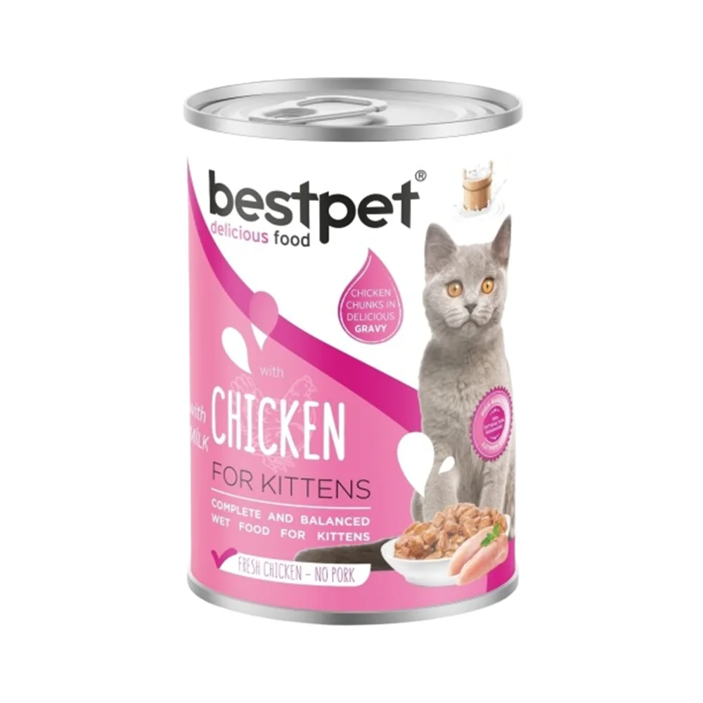 Bestpet Tavuk Etli ve Sütlü Yavru Kedi Konservesi (400 g)