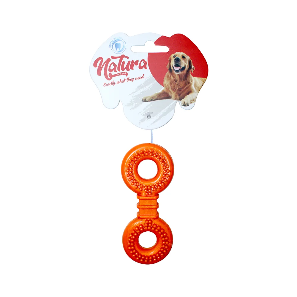 Natura Pet Plastik Dikenli Yuvarlak Kemik Köpek Oyuncağı (12,5 cm)