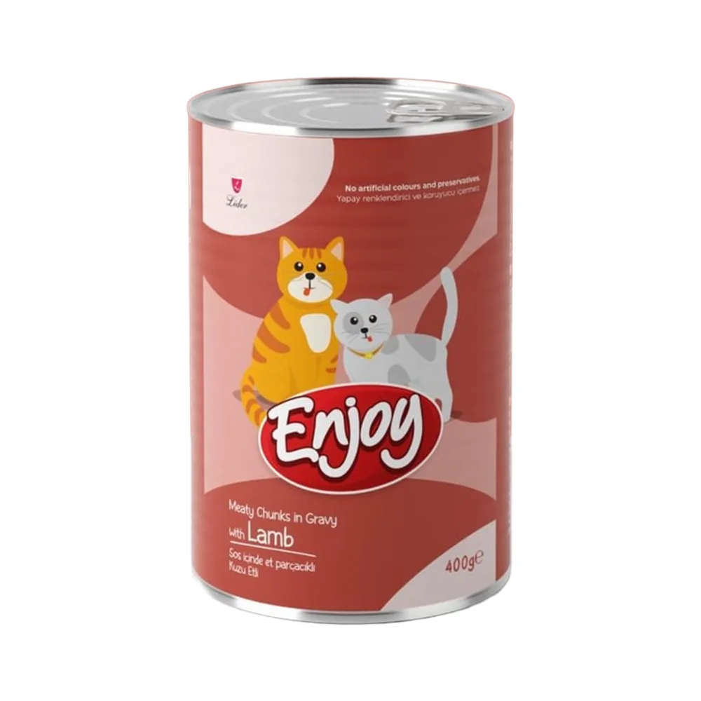 Enjoy Kuzu Etli Et Parçacıklı Konserve Kedi Maması (400 g)