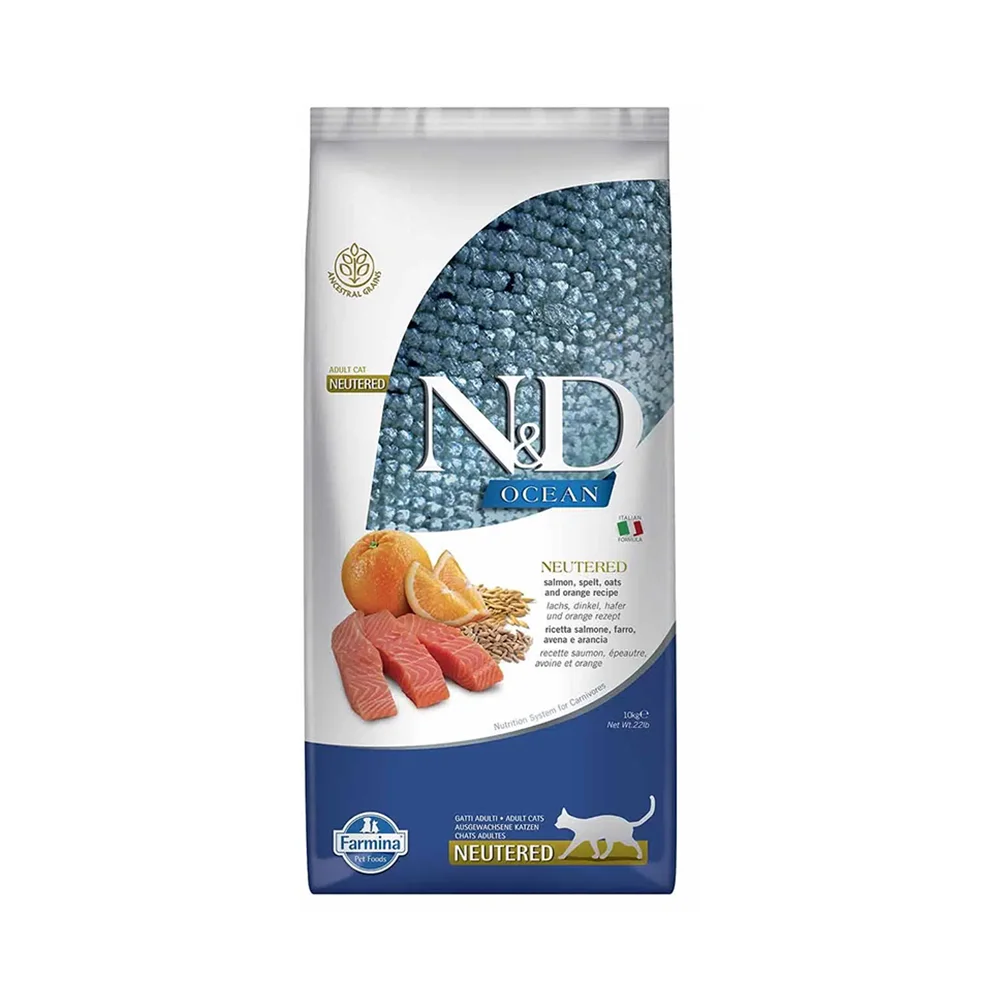 N&D Düşük Tahıllı Somonlu Kısırlaştırılmış Kedi Maması (10 kg)