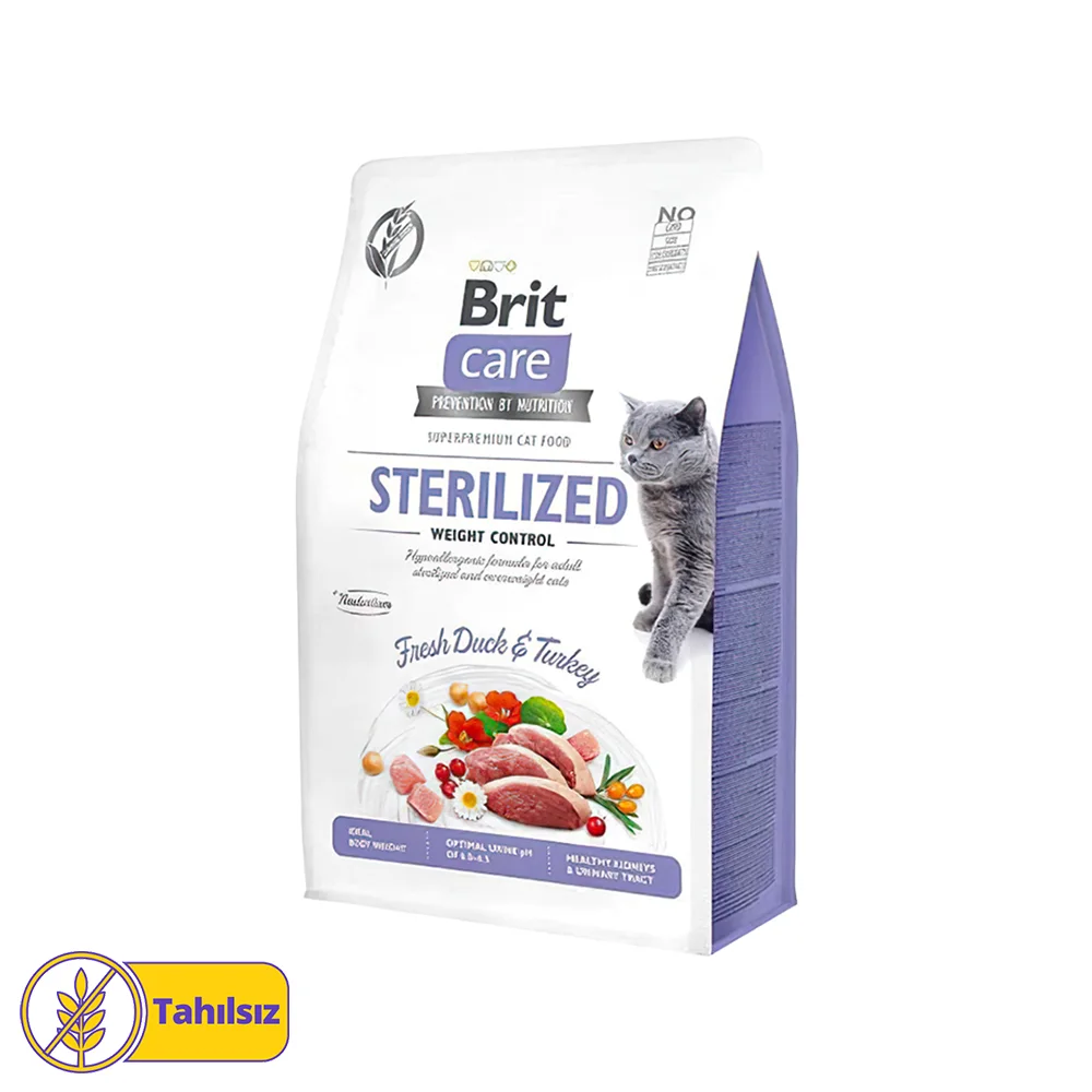 Brit Care Hipoalerjenik Tahılsız Ördek Etli ve Hindi Etli Kısırlaştırılmış Kedi Maması (2 kg)
