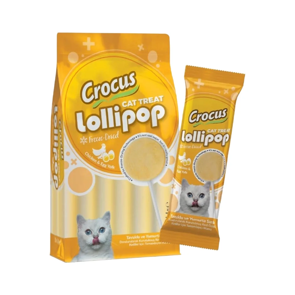 Crocus Tavuk Etli ve Yumurta Sarılı Kedi Lolipop (10 x 1,4 g)