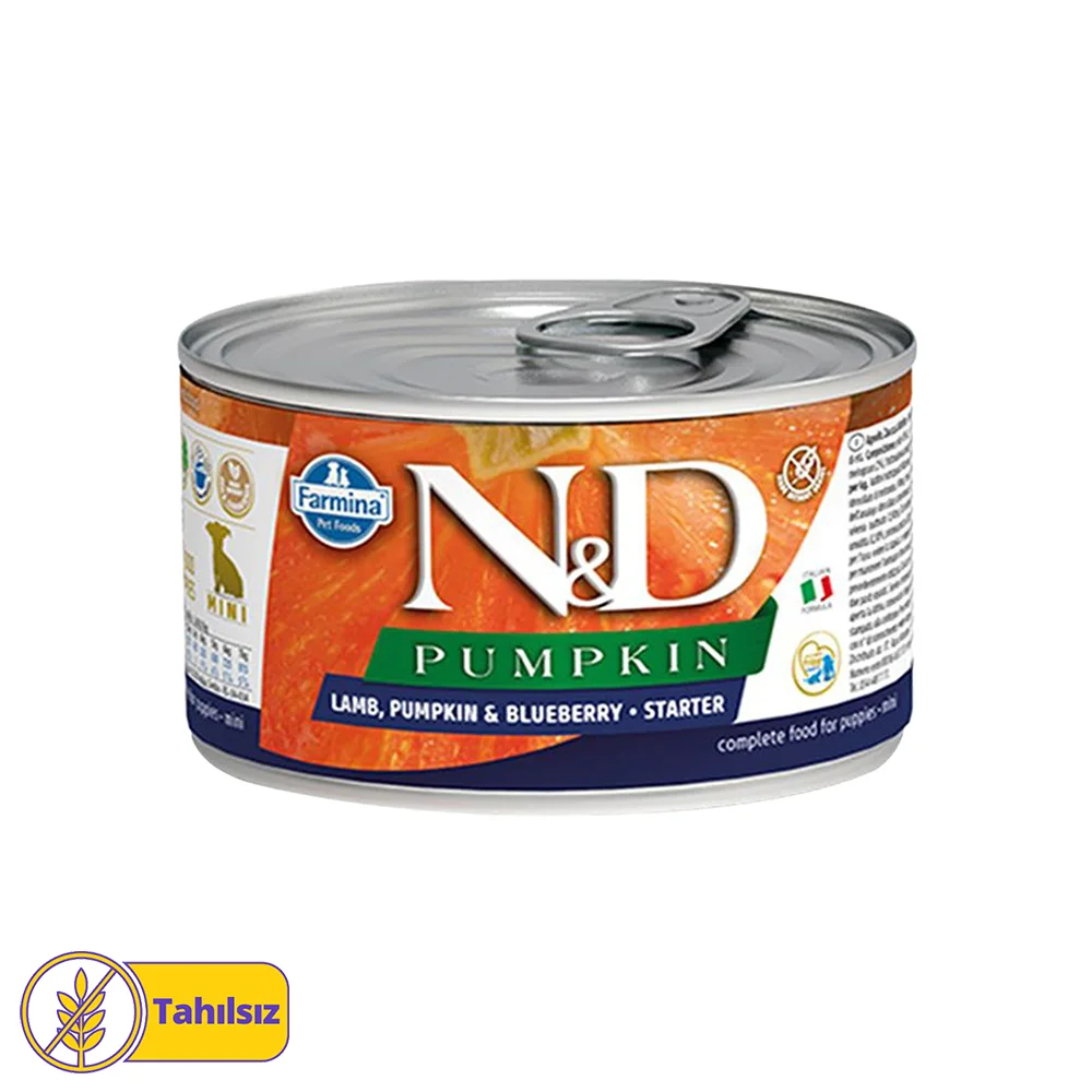 N&D Pumpkin Tahılsız Bal Kabaklı ve Kuzu Etli Küçük Irk Yavru Köpek Konserve Maması (140 g)