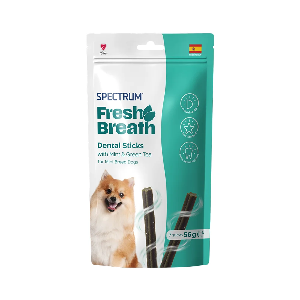 Spectrum Fresh Breath Mini Irk Yetişkin Köpekler İçin Naneli Diş Çubukları (7’li - 56 g)