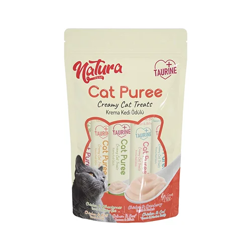 Natura Karışık Püre Krema Kedi Ödül Maması (5 x 12 g)