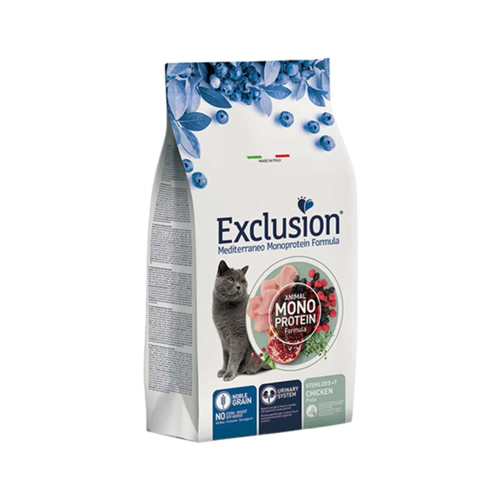 Exclusion Monoprotein Düşük Tahıllı Kısırlaştırılmış Yaşlı Kedi Maması (1,5 kg)