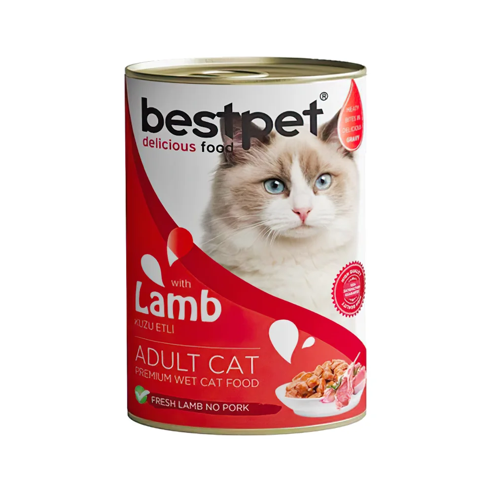 Bestpet Kuzu Etli Yetişkin Kedi Konserve Maması (400 g)