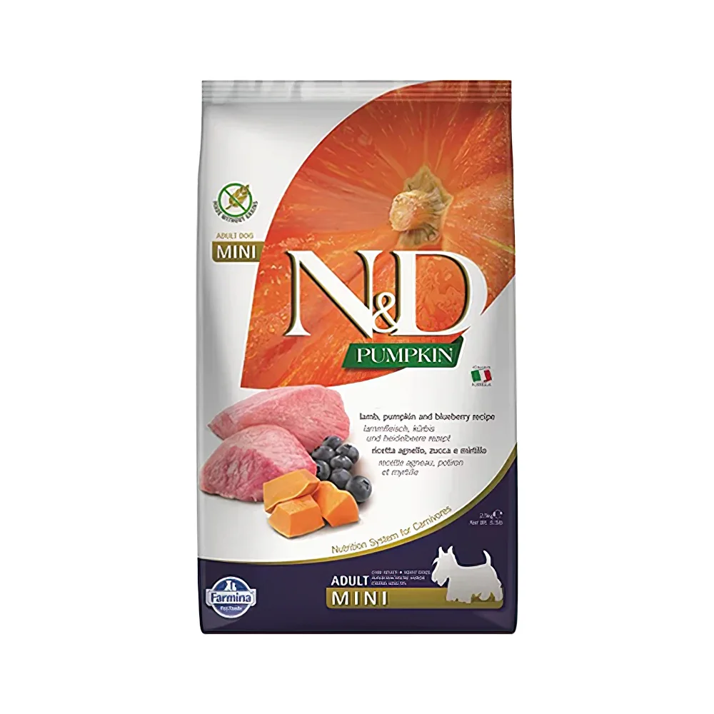 N&D Bal Kabaklı, Kuzu Etli & Yaban Mersinli Küçük Irk Yetişkin Köpek Maması (2,5 kg)