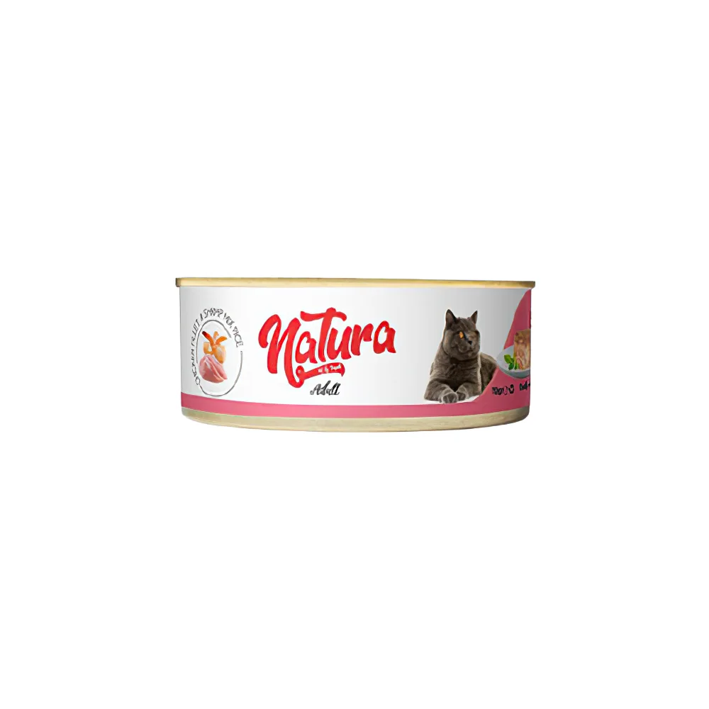 Natura Tavuk Etli ve Karidesli Yetişkin Kedi Konserve Maması (70 g)