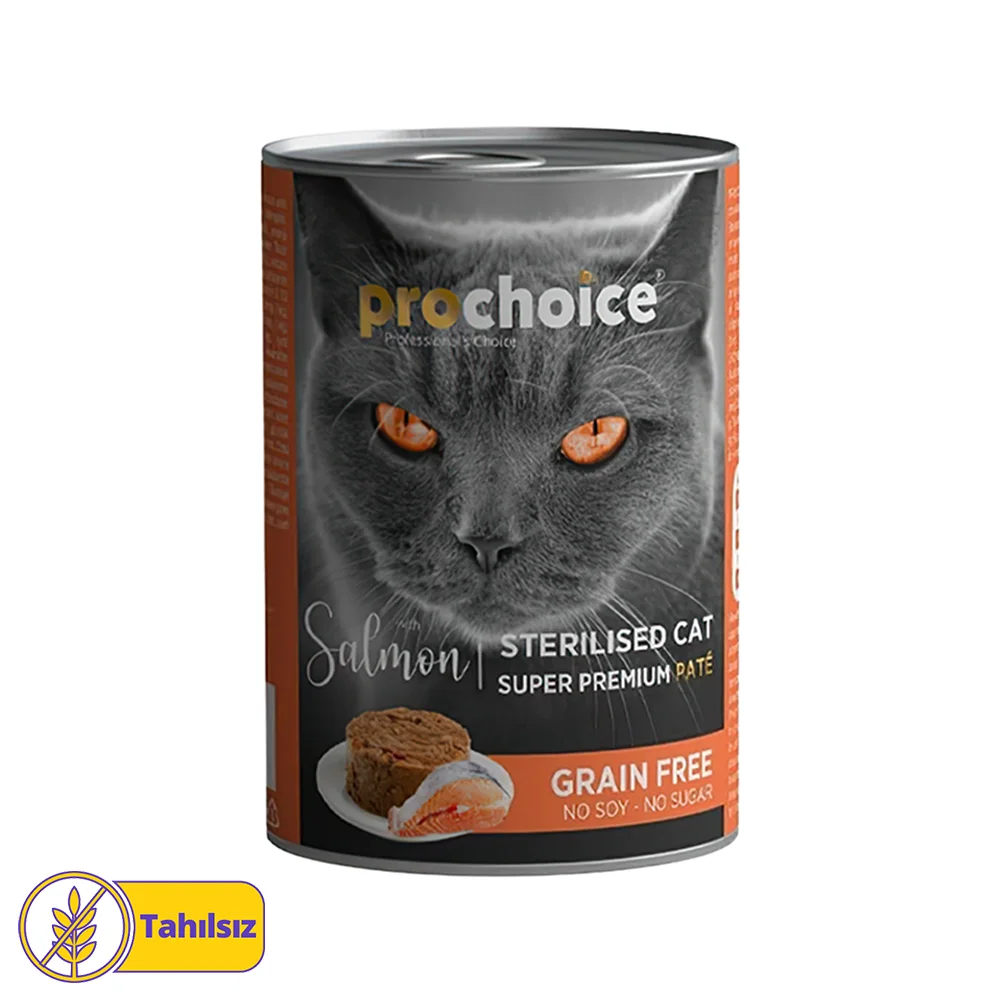 Prochoice Tahılsız, Şekersiz & Somonlu Yetişkin Kedi Konserve Maması (400 g)