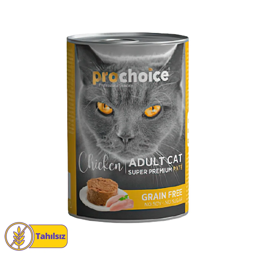 Prochoice Tahılsız, Şekersiz & Tavuk Etli Yetişkin Kedi Konserve Maması (400 g)