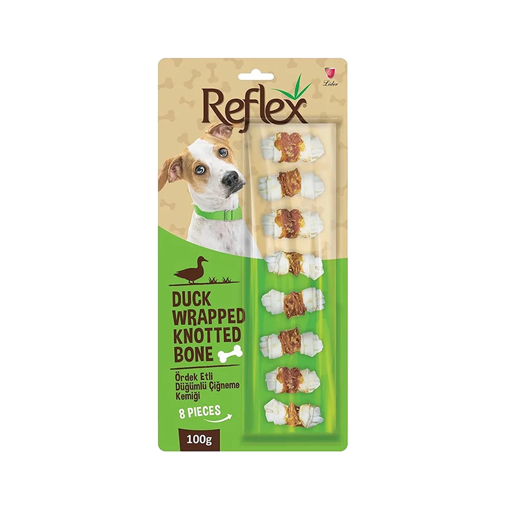 Reflex Ördek Etli Düğümlü Köpek Çiğneme Kemiği 8'li (100 g)