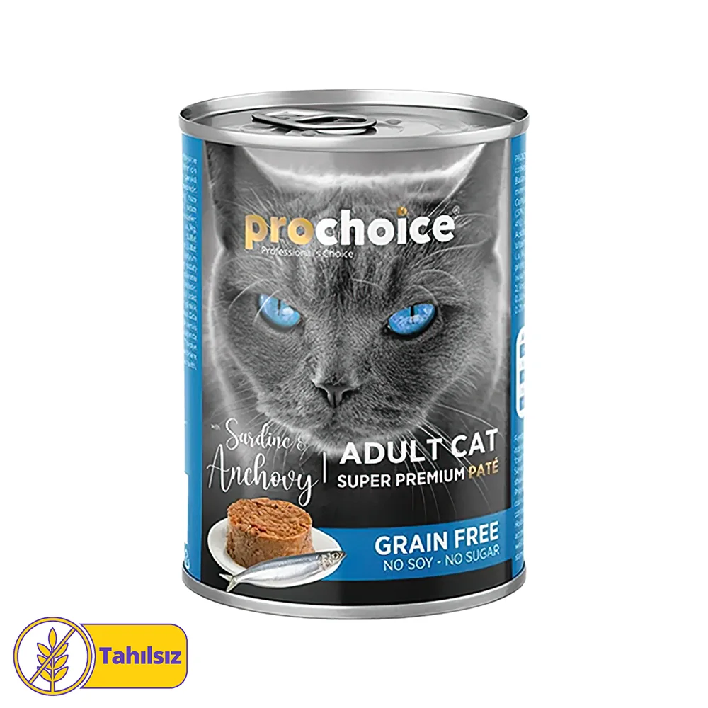 Prochoice Tahılsız Sardunyalı ve Hamsili Yetişkin Kedi Konserve Maması (400 g)
