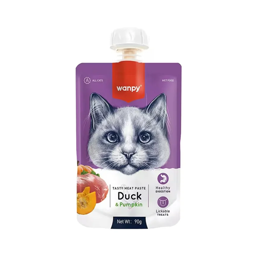 Wanpy Taze Ördek Etli ve Balkabaklı Kedi Et Ezmesi (90 g)